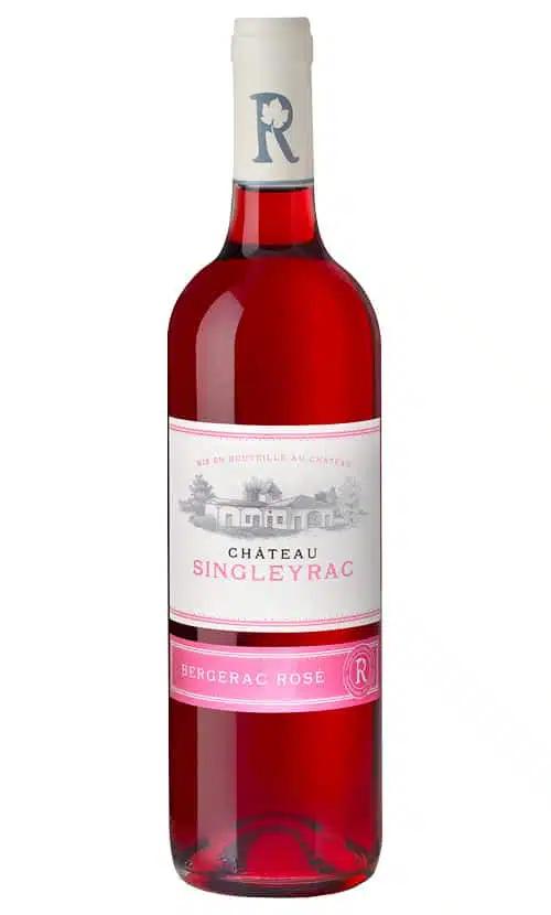 Château Singleyrac Bergerac Rosé 2022 — couleur rose très soutenu presque rubis, inhabituelle pour un rosé
